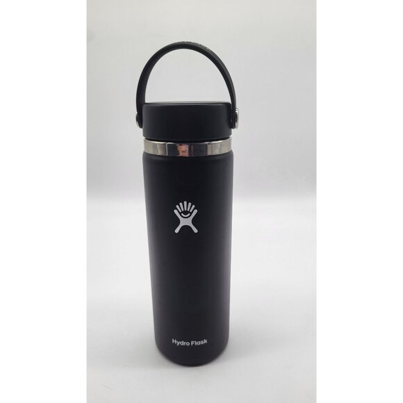 Hydroflask Other - HYDROFLASK 20OZ Wide Mouth With Flex Strap Cap Black Coffee Hot Cold